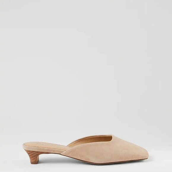 Ann Taylor Shoes - Ann Taylor Suede Kitten Heel Mule Pump Size 7